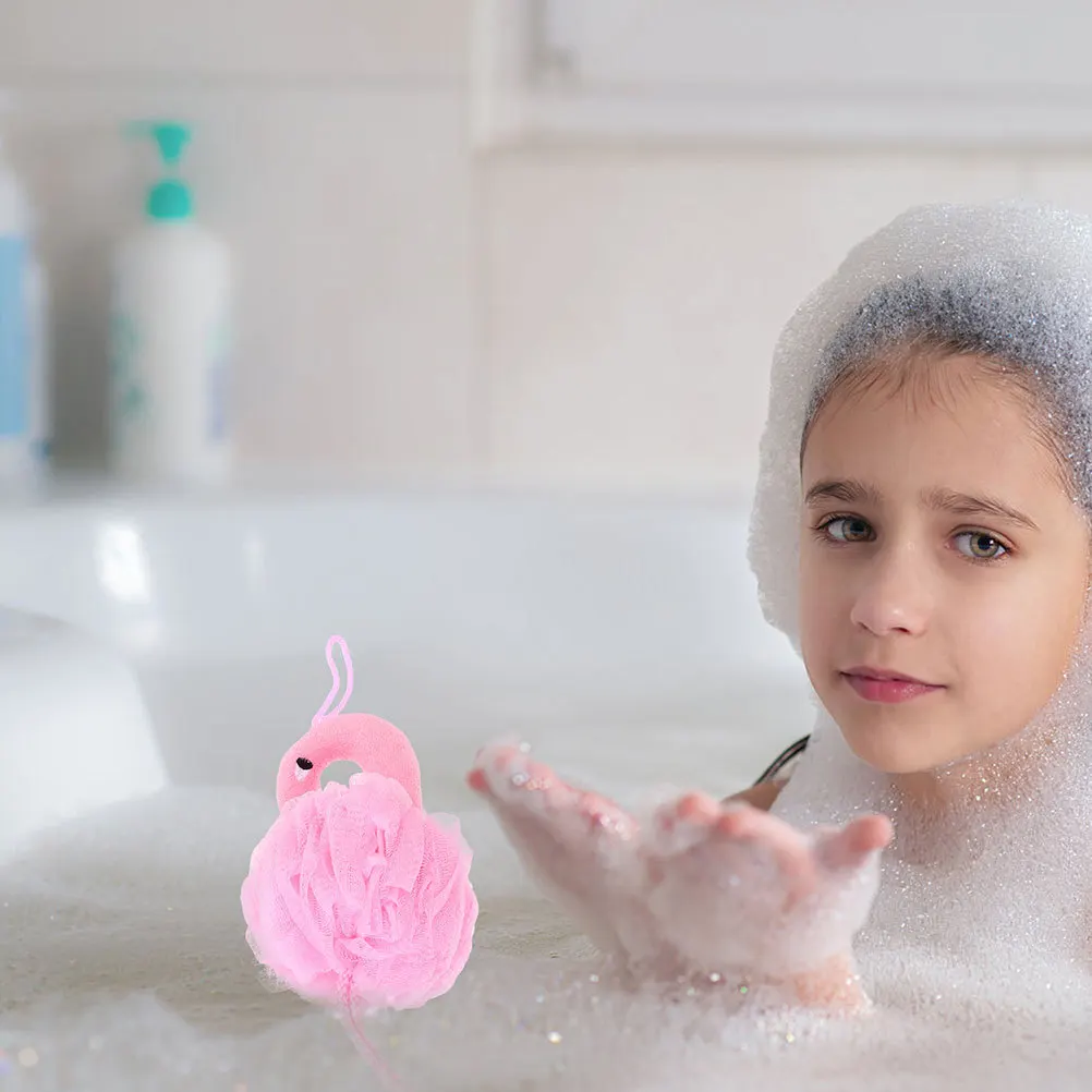 

2Pcs Flamingo Bath Ball Mesh Shower Scrubber for Body Exfoliating Deep Clean Rich Foaming Bathing Tool for Women Men