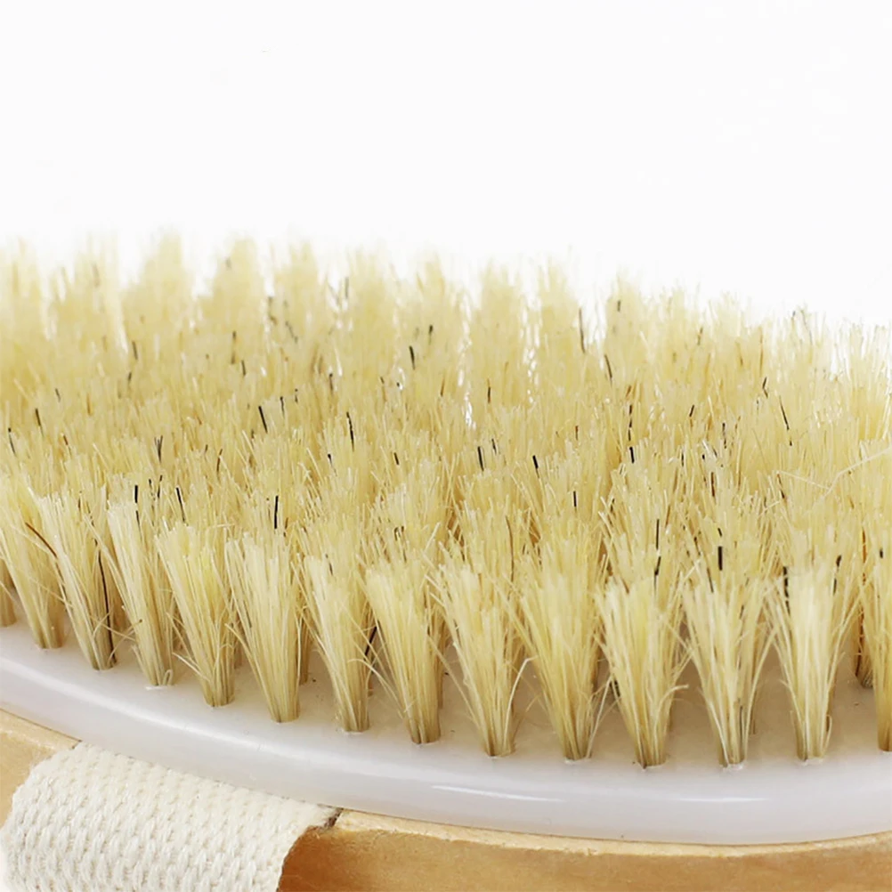 

Wooden Massager Natural Bristle Bath Brush Soft Body Scrubber Spa Cellulite Remover Handheld Circulation Stimulating Lymphatic