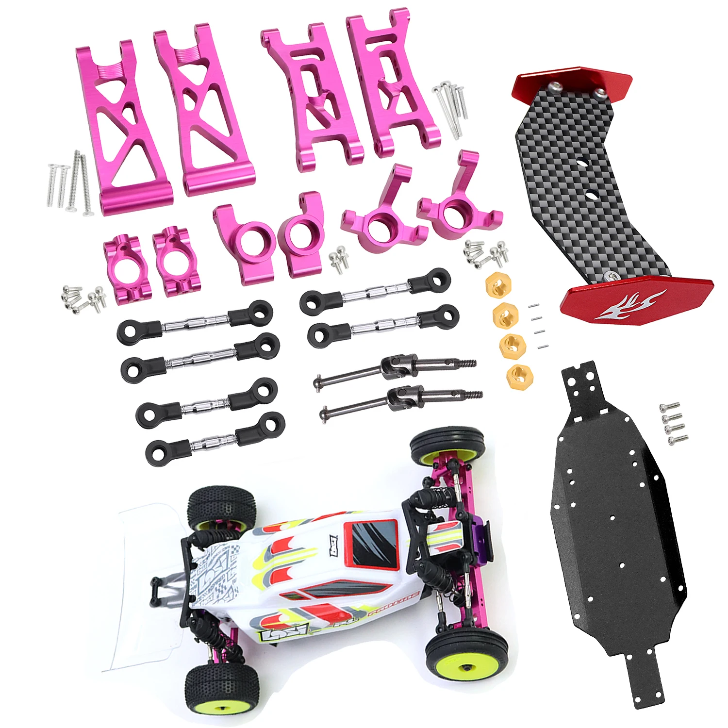 

Metal Suspension Arms Steering Knuckles C Hubs CVD Shaft For 1/24 Losi Micro B Rc Car 2WD Wltoys 244016 Chassis Plate Upgrades