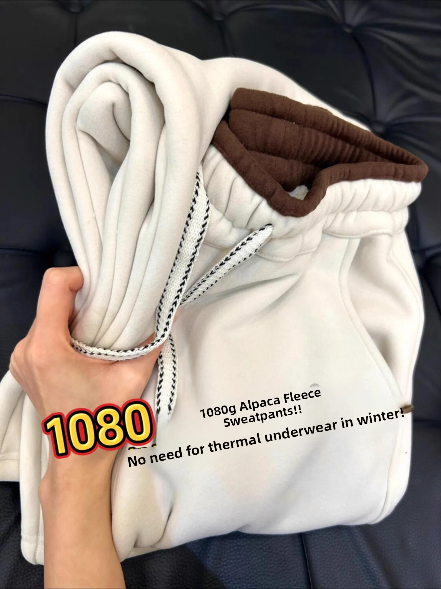 

Warm Alpaca Wool Fce Pants Women's Winter Thiened Fce Lined Trousers High Waist Straight Leg Pure Color Casual Pants