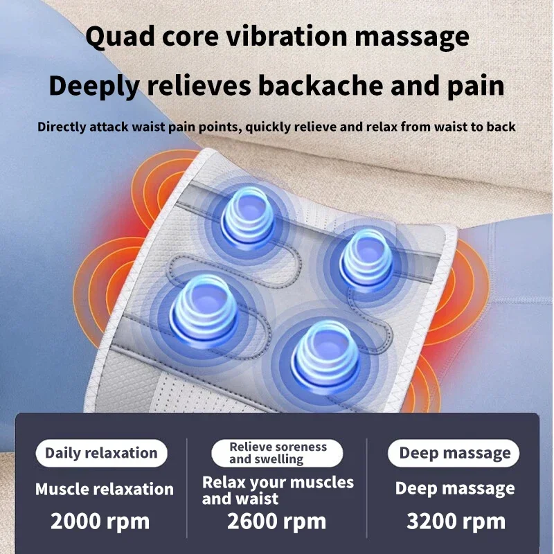 Electric Heating Belt Infrared Vibration Waist Massager Digital Display Brace Therapy Band Massage Relief Protect Lumbar