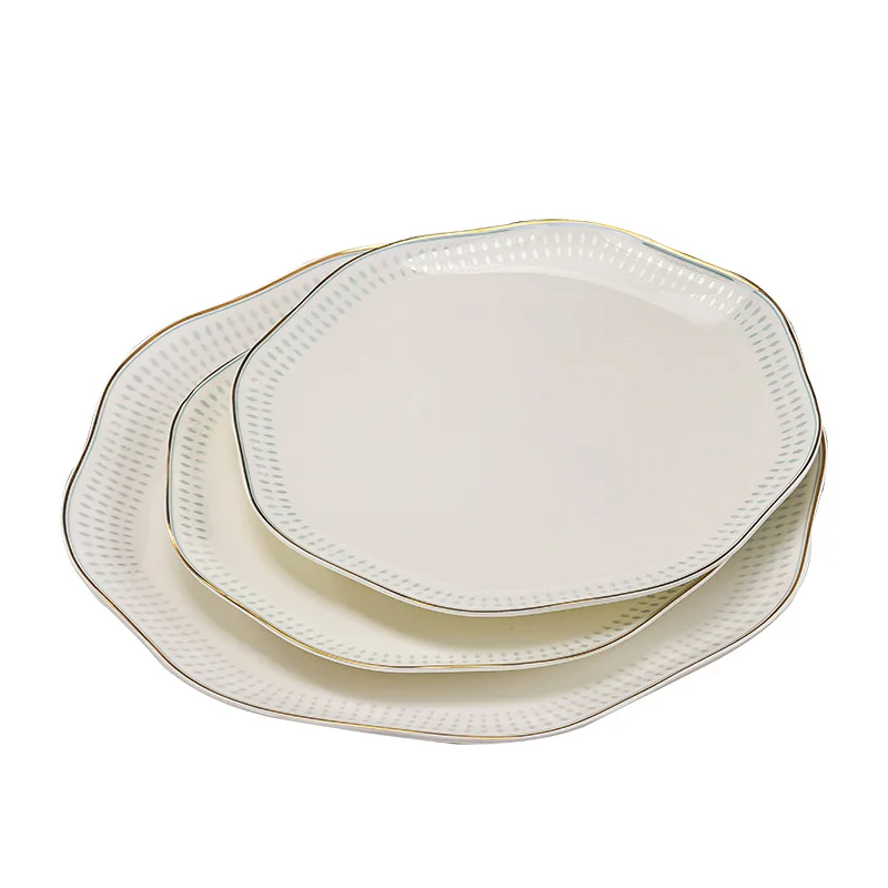 

LMM all-white bone china tableware set, dishes, plates, household bowls, special for restaurants