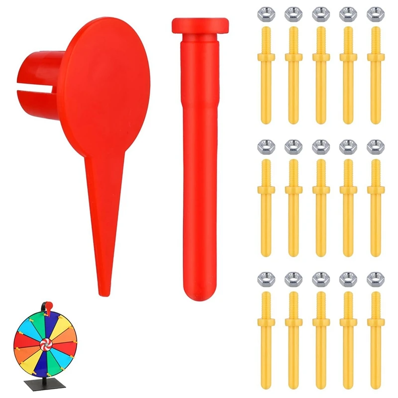 15Pcs Spinning-Wheel Parts, With Prize Wheel Pointer Reusable Prize Wheel Replacement Parts Prize Wheel Pegs Kit