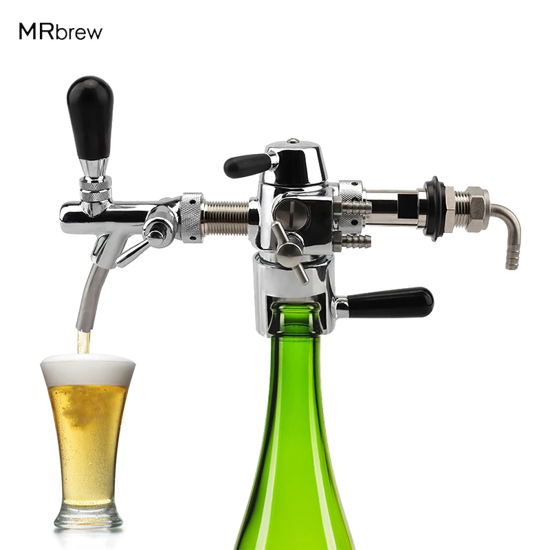 No-foam Beer Bottle Filling & Adjustable Beer Tap Professional Bottle Filler 2 In 1 Dispensing For Glass Bottle Bar Homebrewing