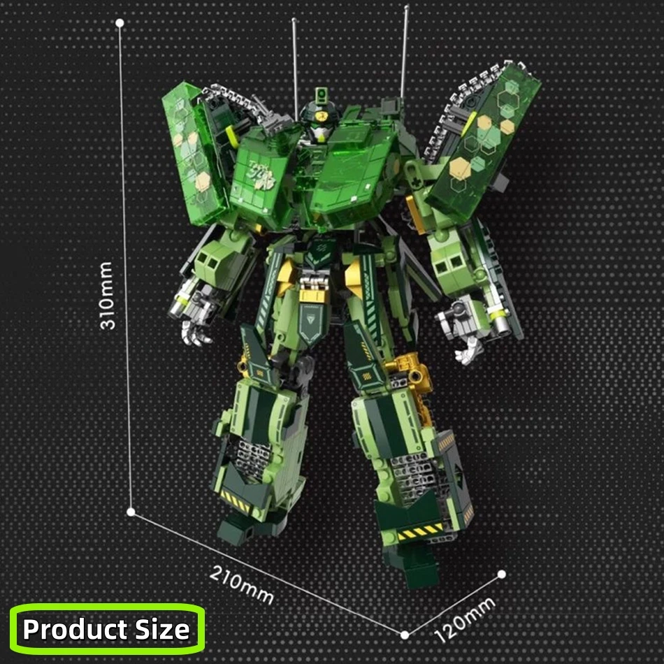 Originele Longyuan Heavy Armor Bouwstenen Transformeerbare Tank naar Armored Warrior Mecha Model Creatief Speelgoed Voor Kinderen Geschenken