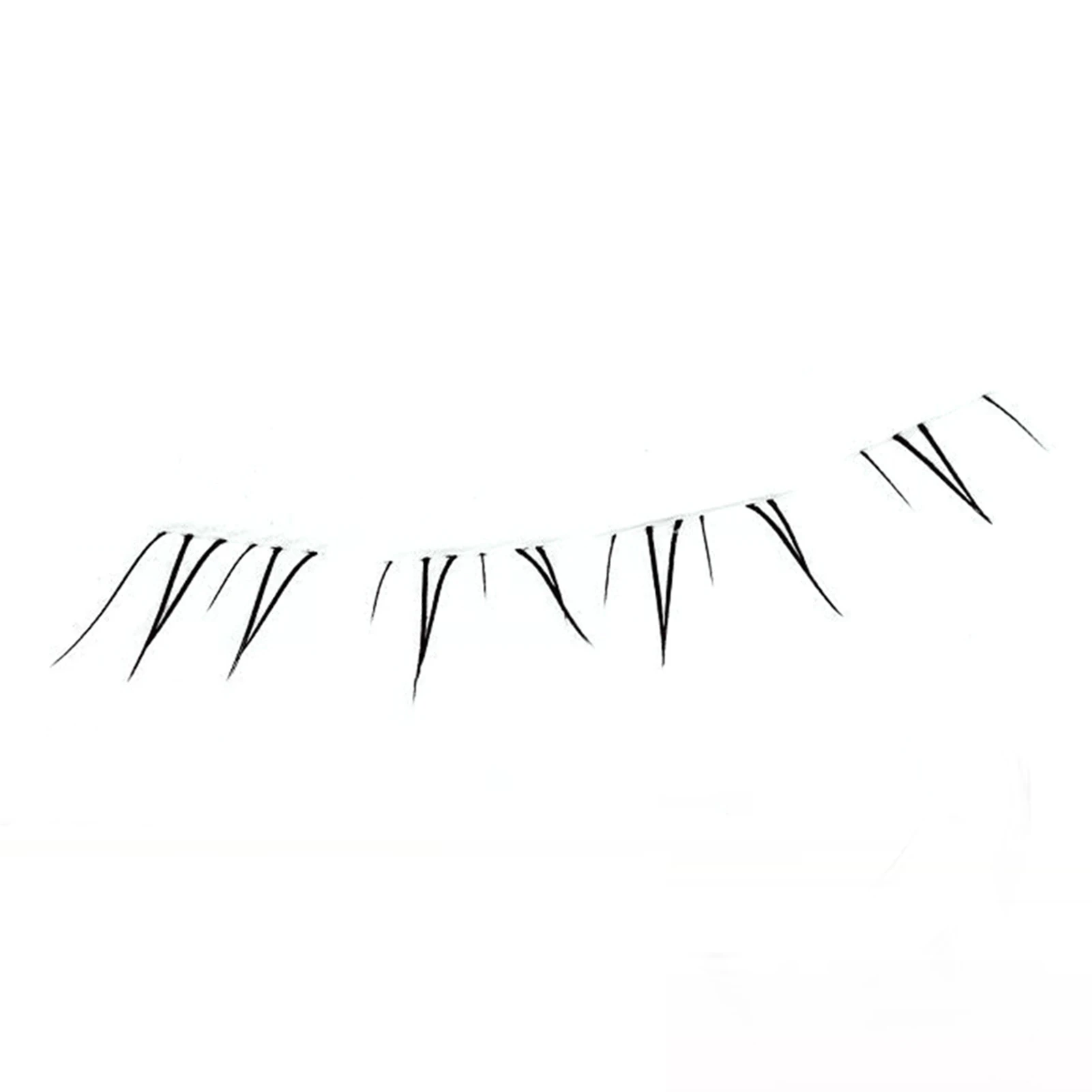 Weiche Manga-Wimpern für den unteren Wimpernkranz, natürlicher Look, transparenter, dünner Stiel, 5-7 mm, Fuchswimpern-Stil, künstliche Wimpern für Modenschau, Tanz, Hochzeit – Detail 6