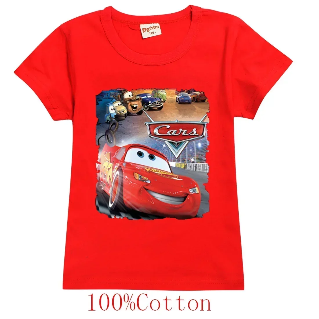 Pixar Cars Lightning McQueen Children T Shirt Boy Girl Clothing Cartoon Casual Cotton Summer Tshirt Baby Kid Teenager Tops Tees