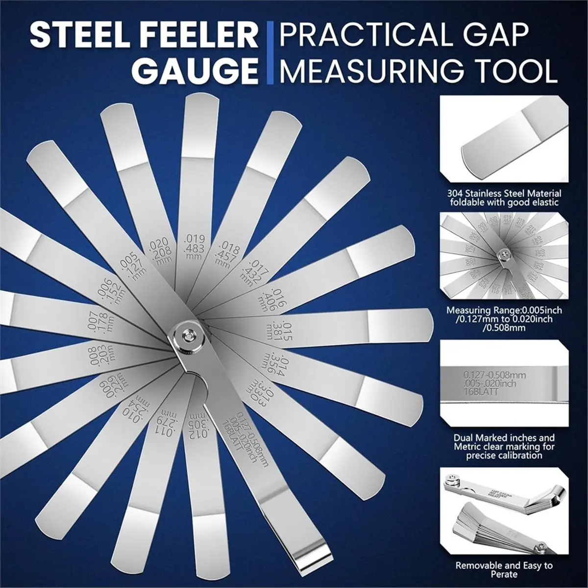 PROMOTION~ Valve Adjustment Tool for 10mm Jam Nut with Angled Feeler Gauge & Slotted Stud, Fit for Car Engines