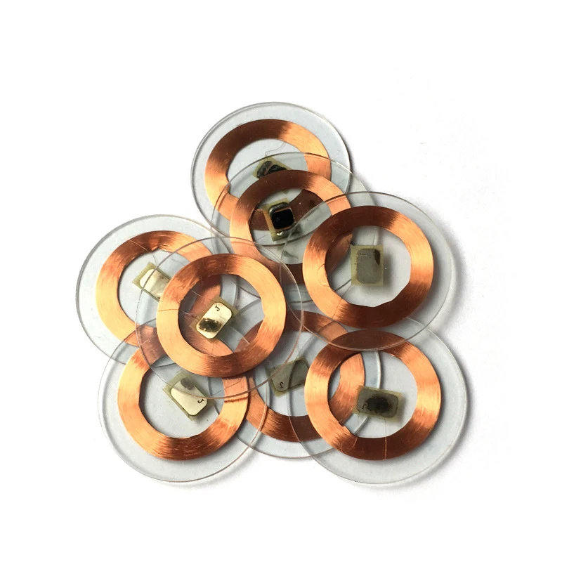 

10PCS 125khz EM4100 TK4100 RFID Tag Transparent Circular Copper Coin Card 25mm Plastic Coin ID Read Only Card Keyfobs