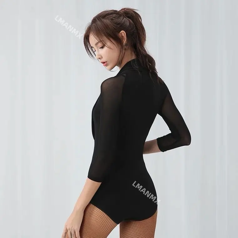 Uniforme de entrenamiento de baile latino para mujeres adultas, mono sexy para actuación de baile y examen de arte