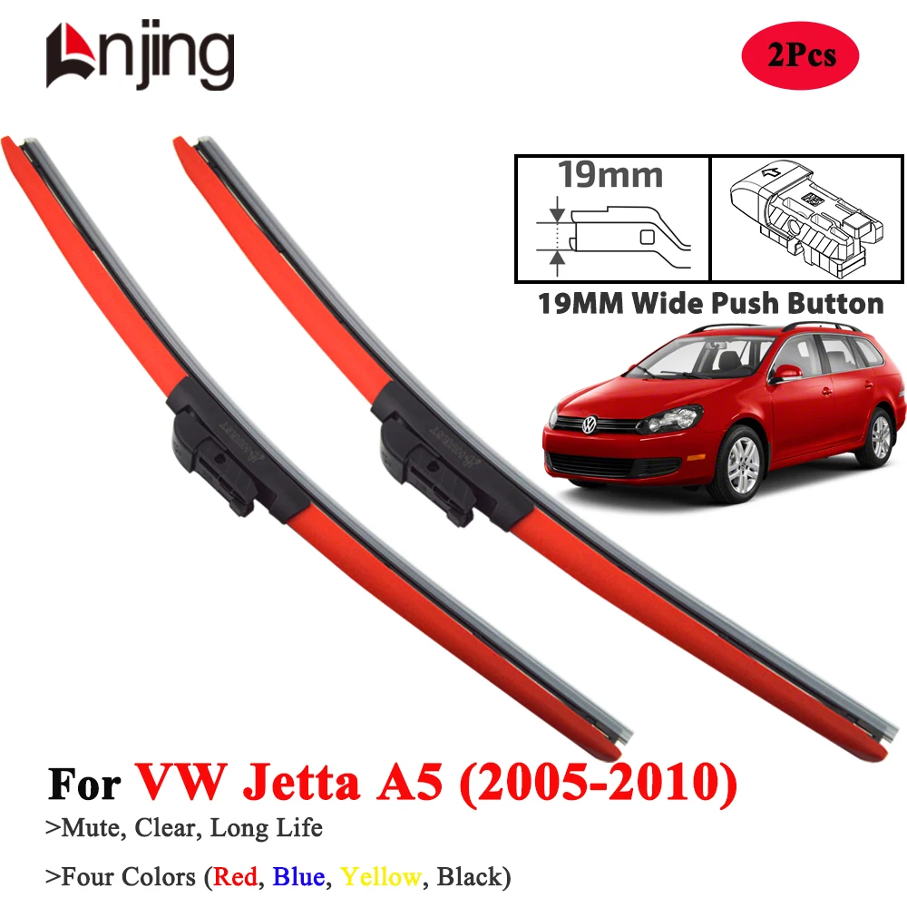

LNJING Red Wiper Blade For VW Volkswagen Jetta A5 2005-2010