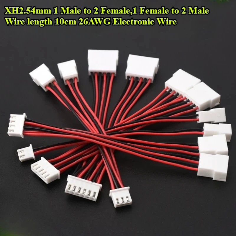 

XH2.54 Y-Splitter Cable Male to 2 Female Connector 26AWG Fan Cable 2Pin 3Pin 4Pin 5Pin 6Pin Power Extension Cord Terminal Cable