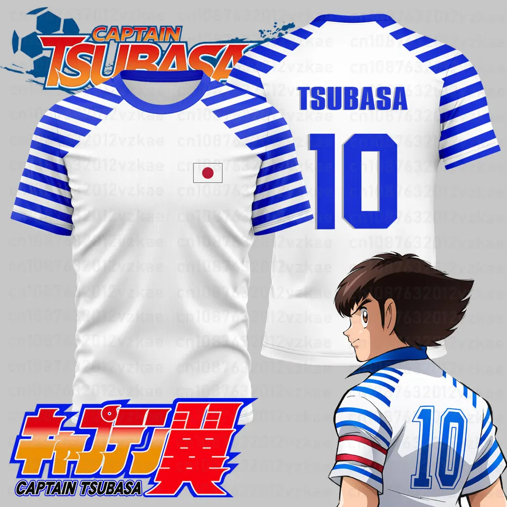 CAPTAIN TUSBASA Japan Anime Harajuku 3D Print Sport Quick-dry Breathable Men T-shirt Football Jersey Short-sleeve Clothing Top