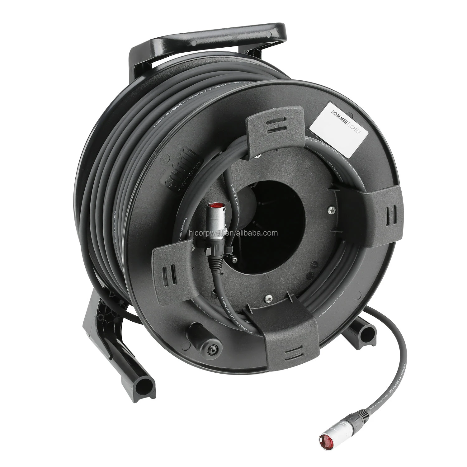 Cat6 50M/80M/100M  Retractable Premade Network Cable Winding Drum Ethercon Connector for LED Display