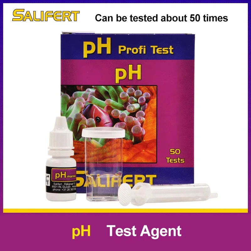 مجموعة اختبار مياه البحر من Salifert، Ca، Cu، I2، KH، Mg، NH4، NH4، NO2، Nitrite، NO3، Nitrate، PH، PO4، Sr، Potent Water T