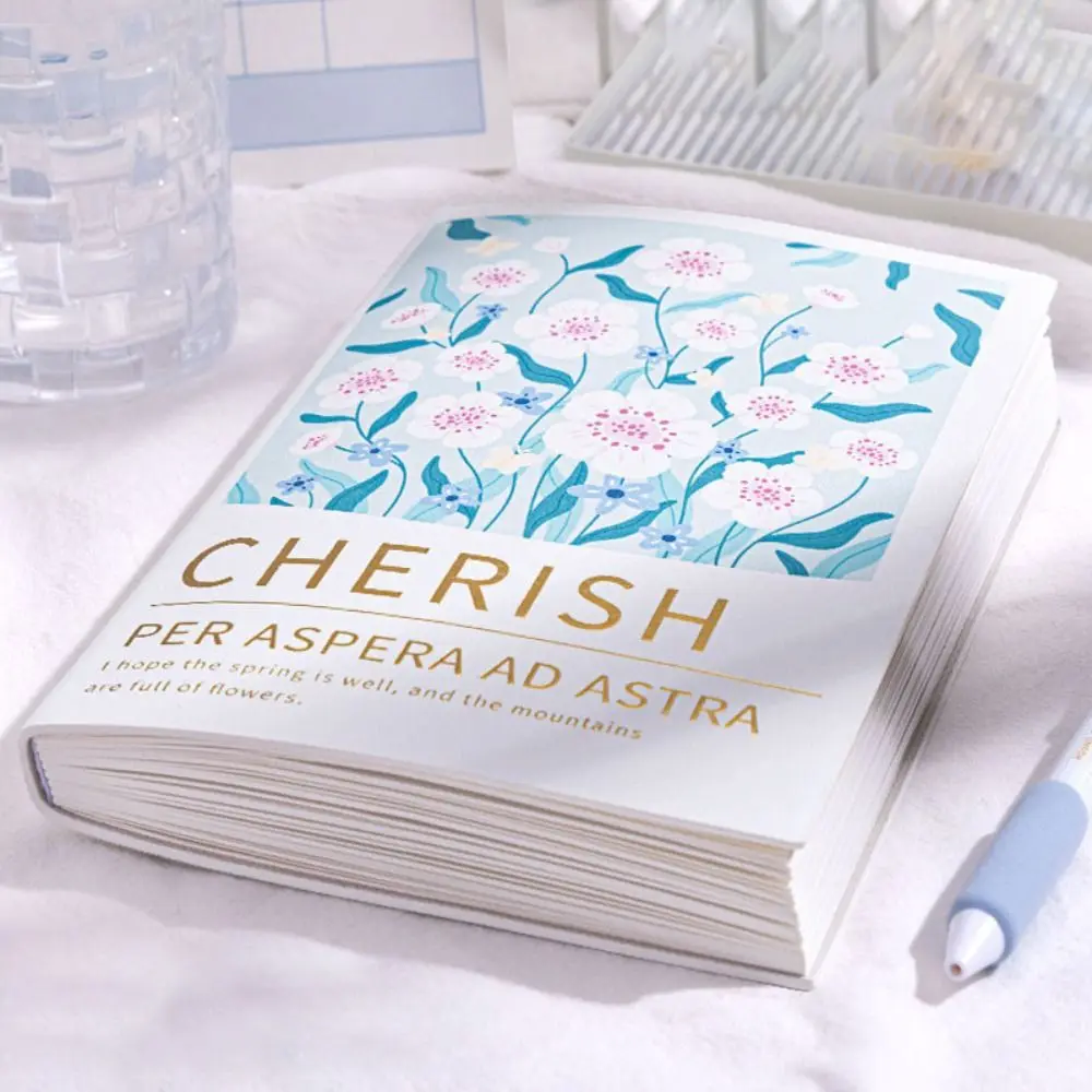 260 Pages Floral Design Diary Notebook Matte Surface Taking Notes Writing Pads To Do List Time Organizer Planner Notepad Student