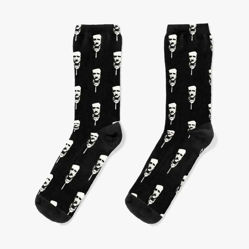 

Edgar Allan Poe Portrait Pattern Socks Rugby sports and leisure Luxury Woman Socks Men's