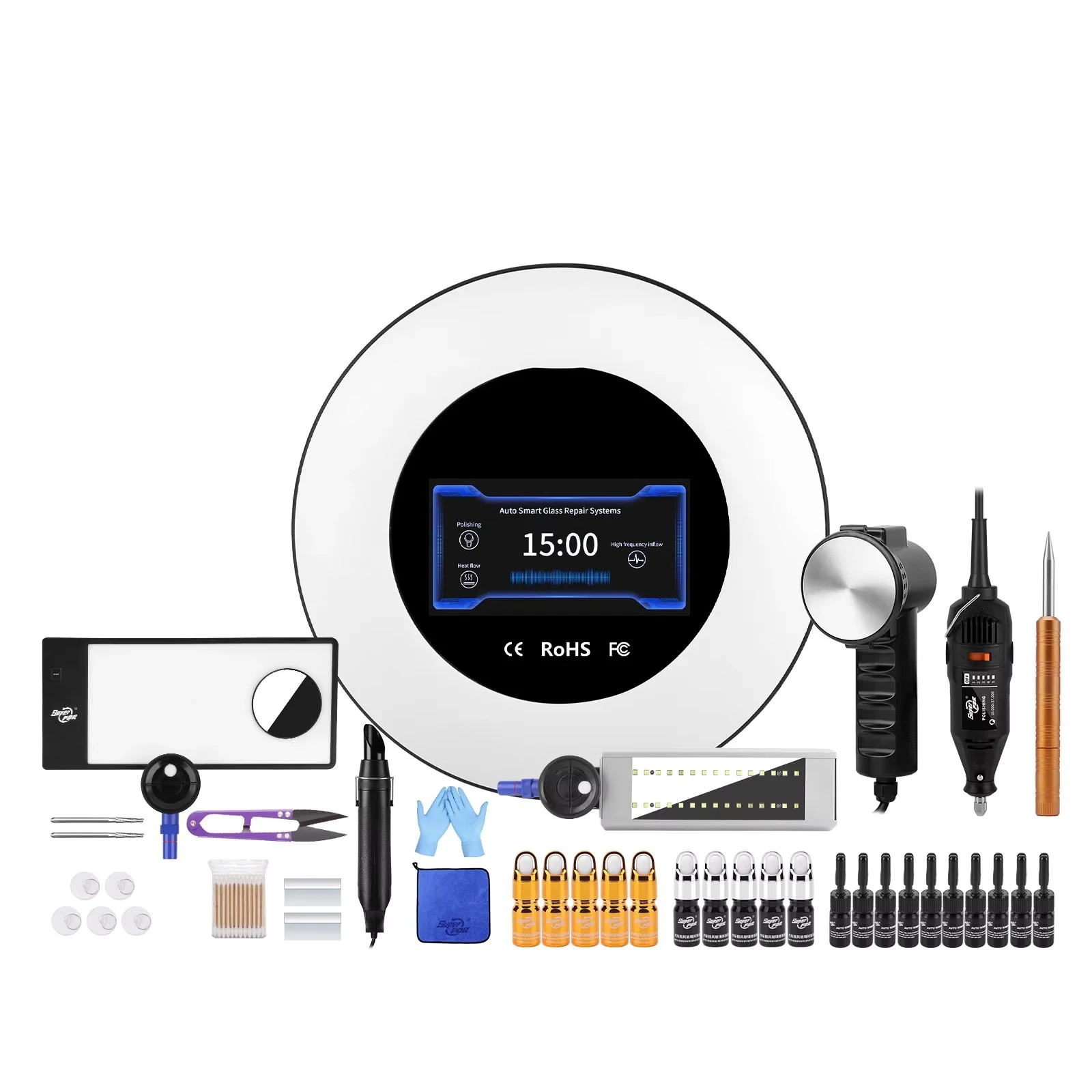 Professional Windshield Repair Kit Easy Fix for Chips, Cracks & Bullseye Damage