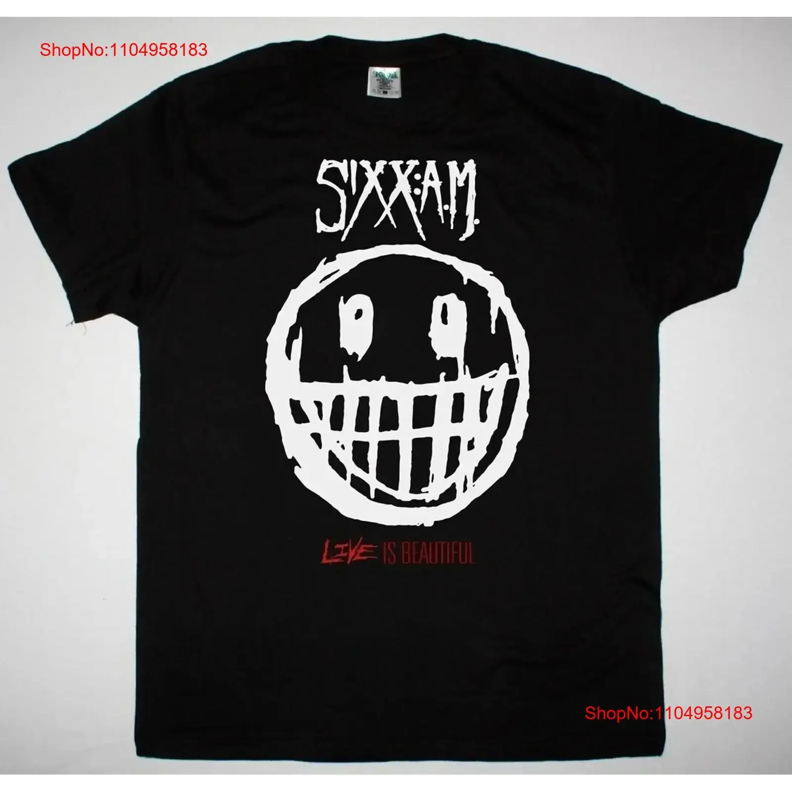Vintage SIXX A M LIFE IS BEAUTIFUL Heavy Cotton Black All Size T Shirt vintage Washed streetwear Versatile Soft Comfortable