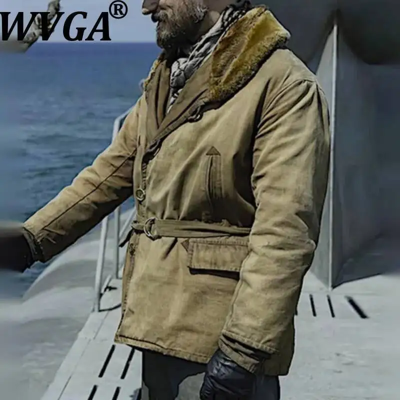 

WVGA осень-зима новые мужские твидовые хлопковые матовые модные куртки с длинными рукавами нишевые шикарные повседневные пальто с отложным воротником W12744