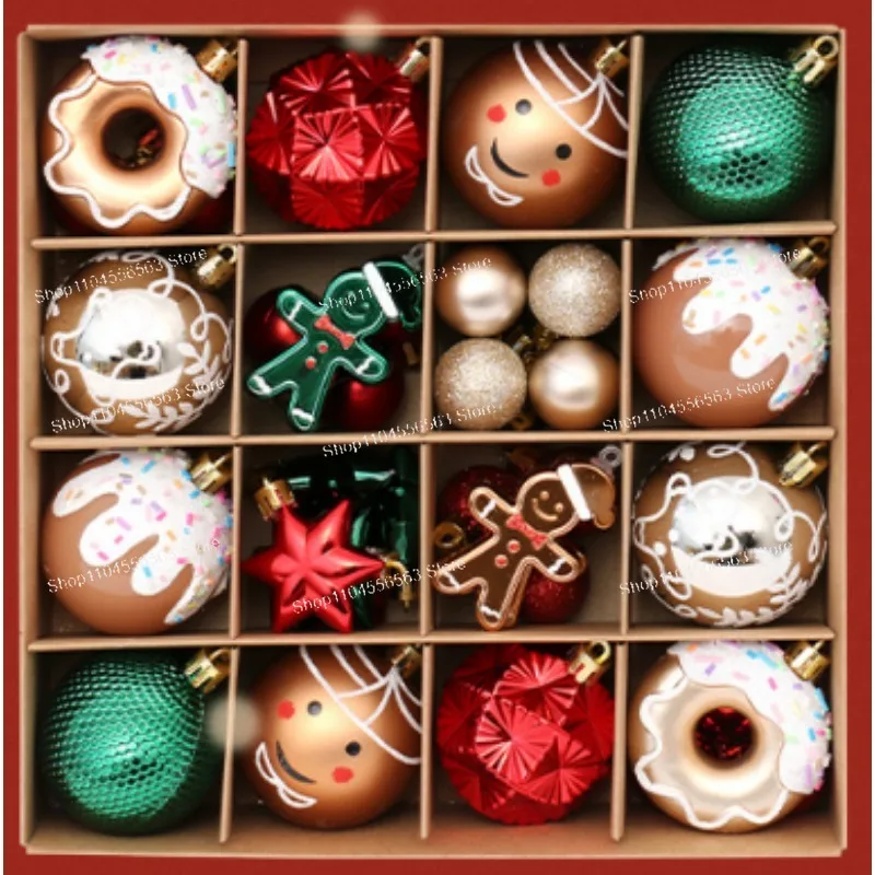 Red Green Gold Painted Christmas Hanging Baubles 42 Pack Premium Balls For Xmas Tree Display Decor