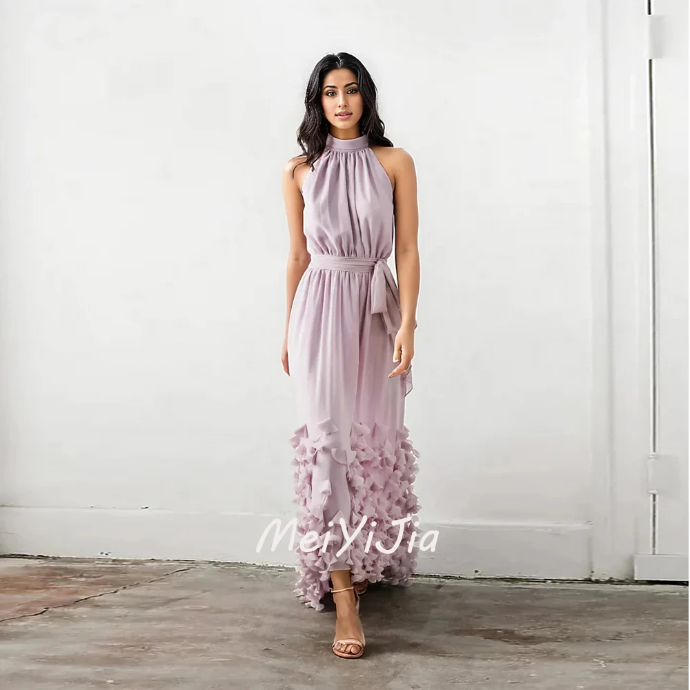 Meiyijia  Evening Dress Sleeveles Mermaid Simple Ruffle High-Neck Saudi  Arabia  Sexy Evening Birthday Club Outfits Summer 2024