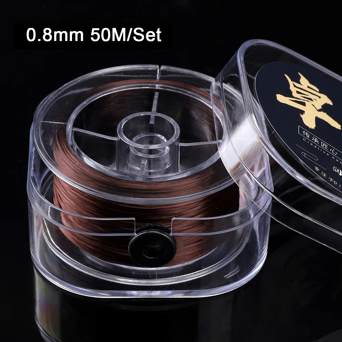 0,8 mm flache elastische Nylon-Schnur zum Basteln von Perlenarmbändern, Halsketten und Schmuckzubehör.
