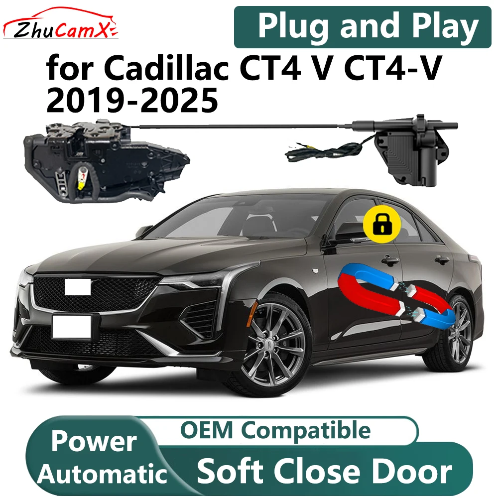 ZhuCamX for Cadillac CT4 V CT4-V 2019-2025 Car Electric Soft Close Door System Power Closing Door Latch Lock OEM Plug and play