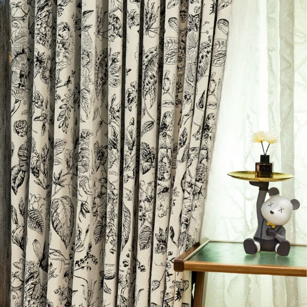 

1PC French Vintage Jacquard Bedroom, Living Room, Balcony, Blackout and Thermal Insulation Curtains