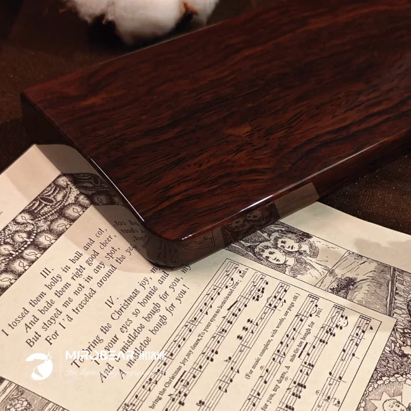 Descanso de pulso para teclado original, laca cozida em ébano, almofadas de pulso ergonômicas personalizadas para teclados mecânicos de 68/100 teclas