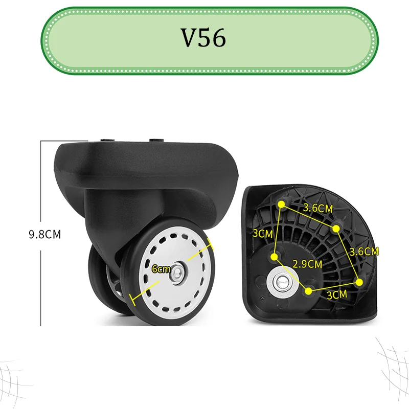 For Samsonite V56 Retro Metal Luggage Wheels - Classic Style Smooth Ball Bearings Essential Luggage Repair Parts