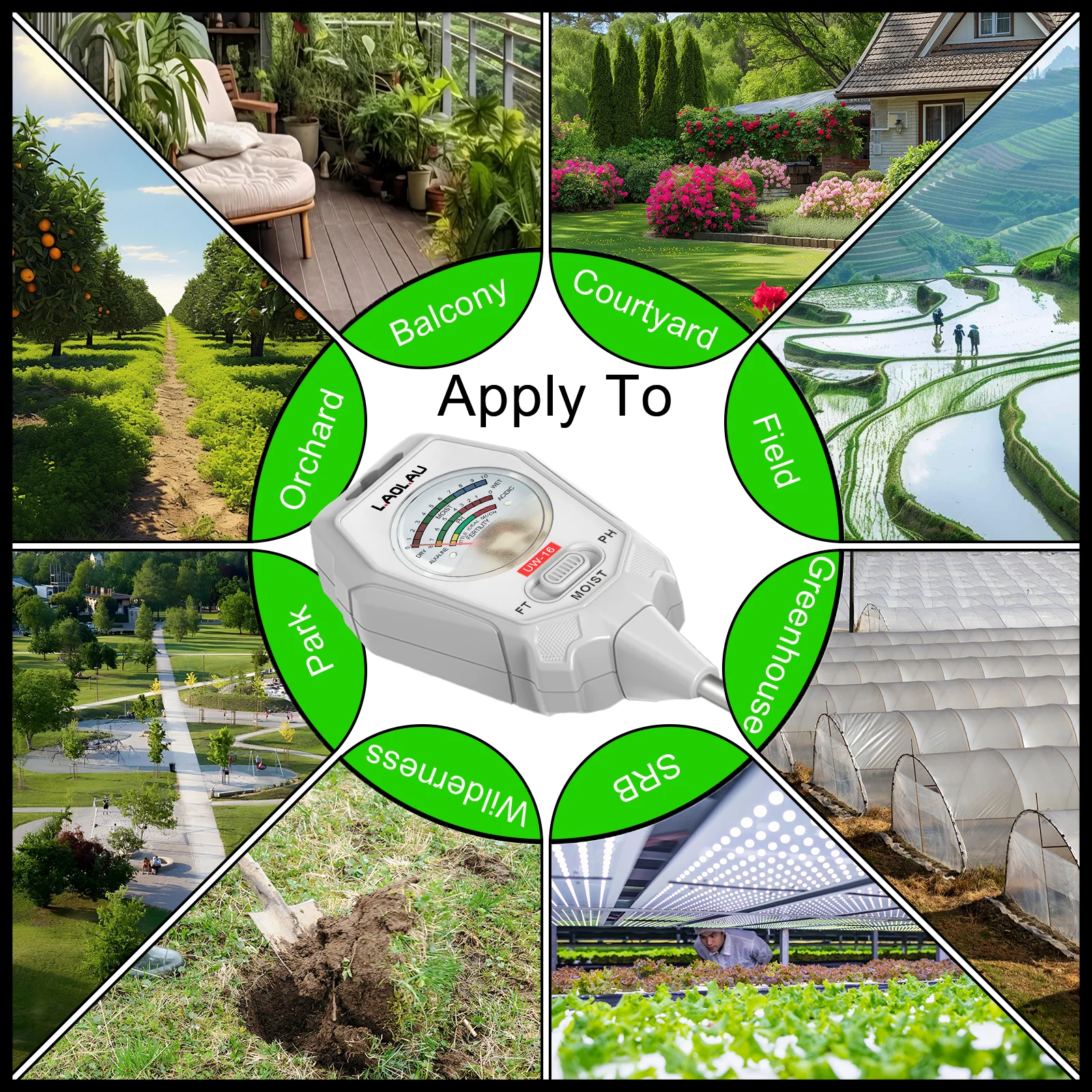 3 في 1 اختبار التربة الرطوبة مقياس درجة الحموضة الاستشعار الخصوبة اختبار أداة للداخلية/في الهواء الطلق البستنة نبات الرطوبة/الخصوبة/اختبار PH #5