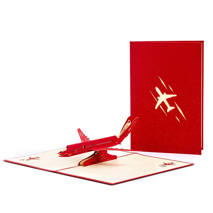 Überraschungs-3D-Pop-Up-Flugzeug-Grußkarte, kreativer Geburtstag, Abschluss, Reisen, Geschenk, Luftfahrt-Enthusiasten, Abenteuerliebhaber, JXB – Detail 3