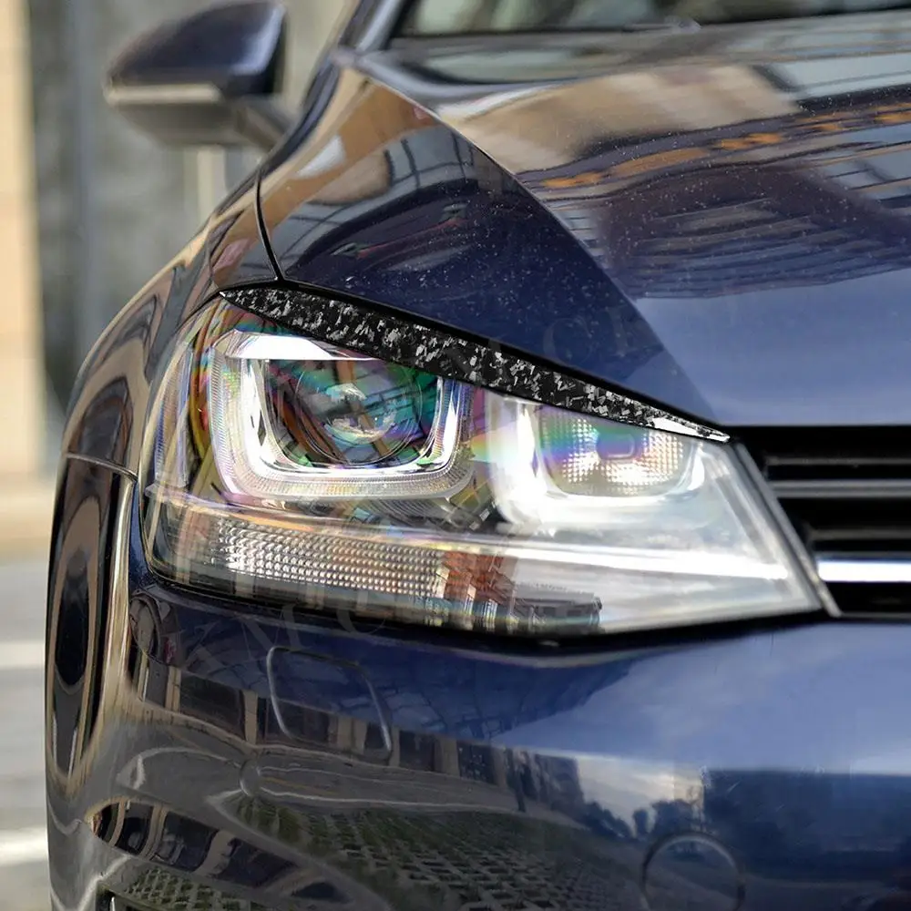 for Volkswagen VW Golf 7 7.5 VII MK7 MK7.5 2013-2018 Headlight Covers Stickers Front Bumper Eyebrow Decoration Accessories