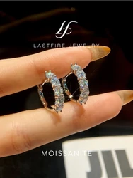 3ct Wedding Moissanite Diamond Hoop Earrings 925 Sterling Silver Plated Platinum Huggie Earring with Luxury Fine Jewelry