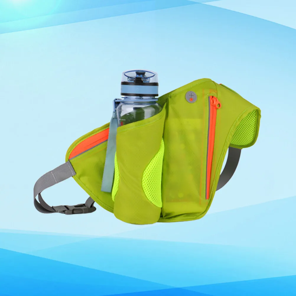 

Спортивная поясная сумка-пояс для бега (1 шт.) с отделениями для телефона, бутылки с водой, ключей, наушников, для активного отдыха, прогулок, велоспорта, зеленая