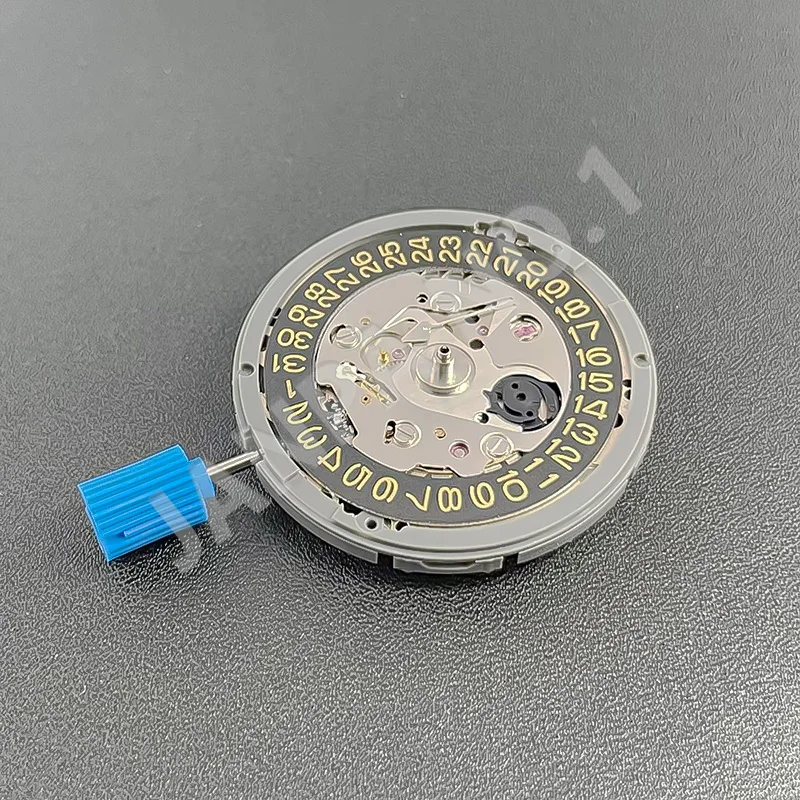 NH35 Automatic Mechanical Movement Date Wheel High Accuracy 24 Jewels Mod Watch Replacement Date at 3:00 Black Yellow Numbers