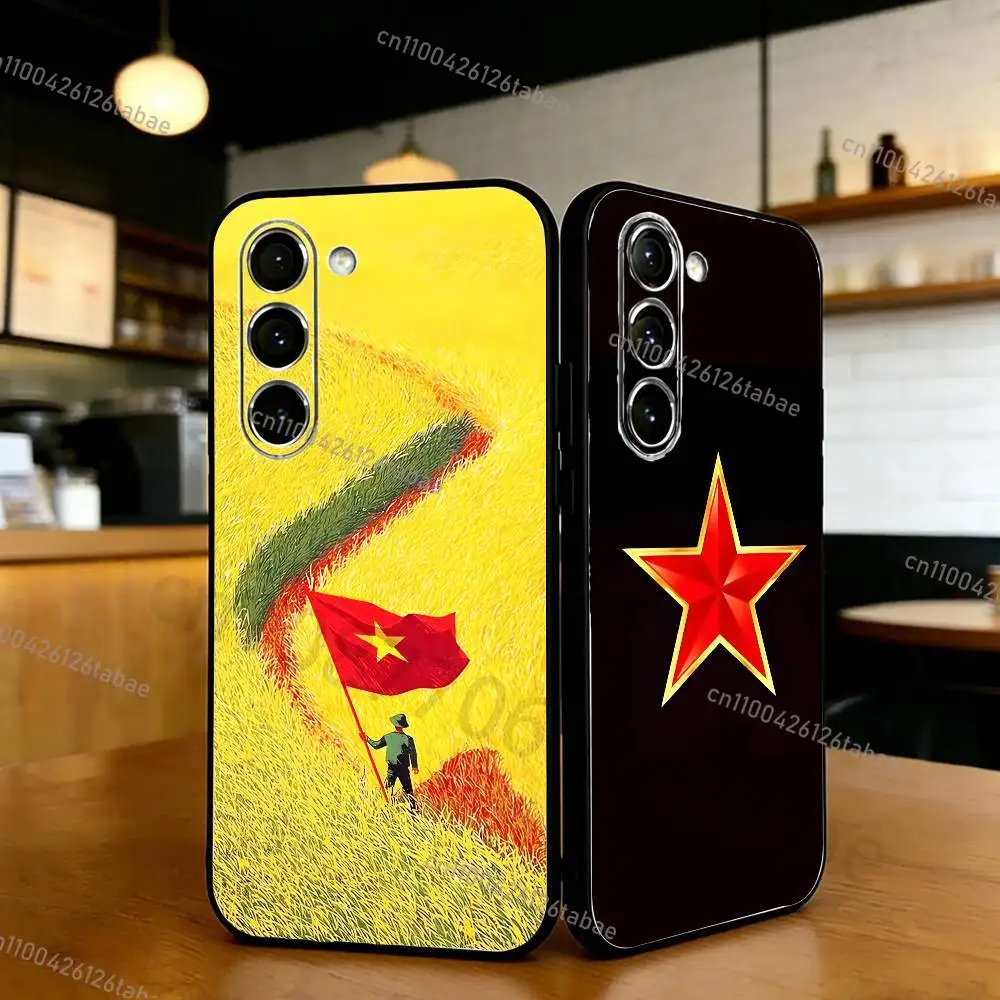 

Vietnam Phone Case For Samsung S20,21,22,23,24,25,26 plus,ultra Lite Black Silicone Cover