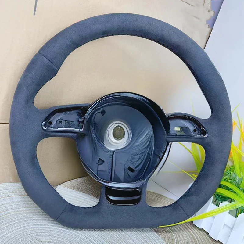 

Multi Functional Flat Bottomed D-Shaped Sports Steering Wheel With Full Suede Material Suitable For Audi A3 A4 A5 S4 S5 Q3 Q5 Q7