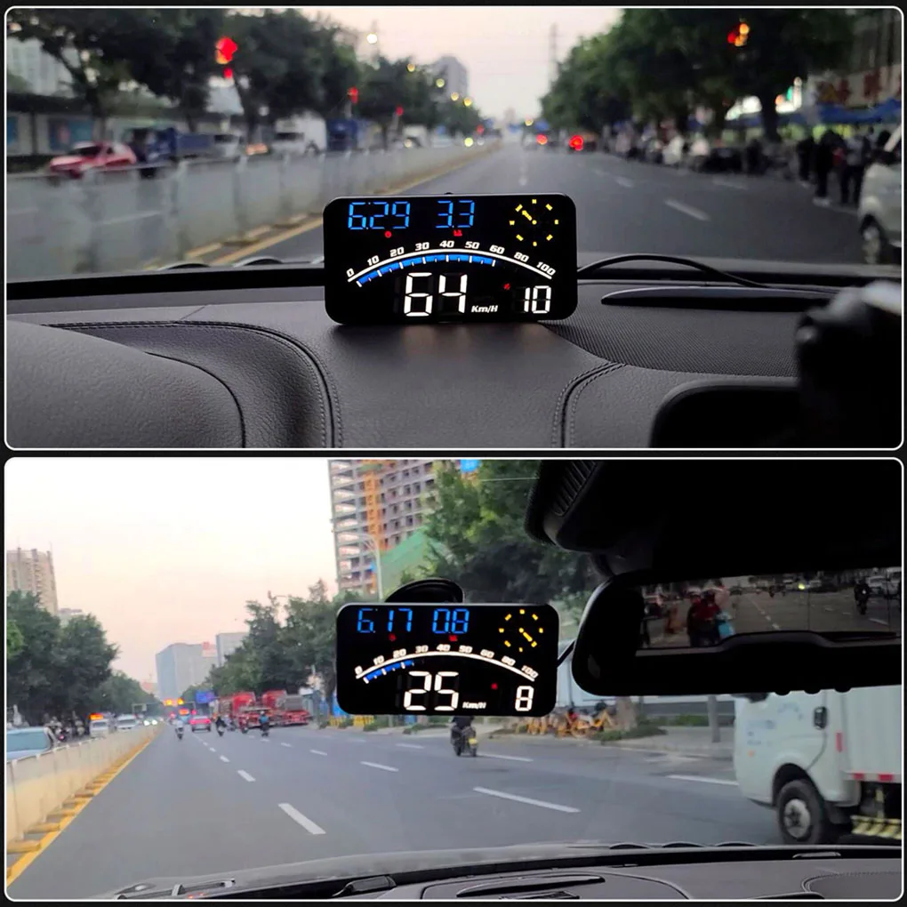 PC ABS Auto Head Up Display USB Power Vehicle Speedometer Accessories