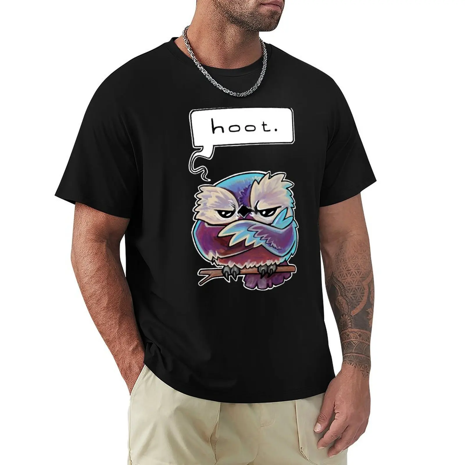 

Grumpy hoot T-shirt customs anime funnys summer clothes t shirt for men