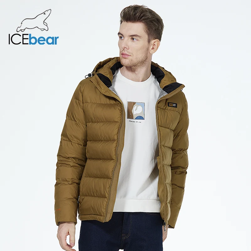 ICEbear 2023 new men casual jacket short Padded Jacket Windproof Outdoor for Winter Coat MWD3013I