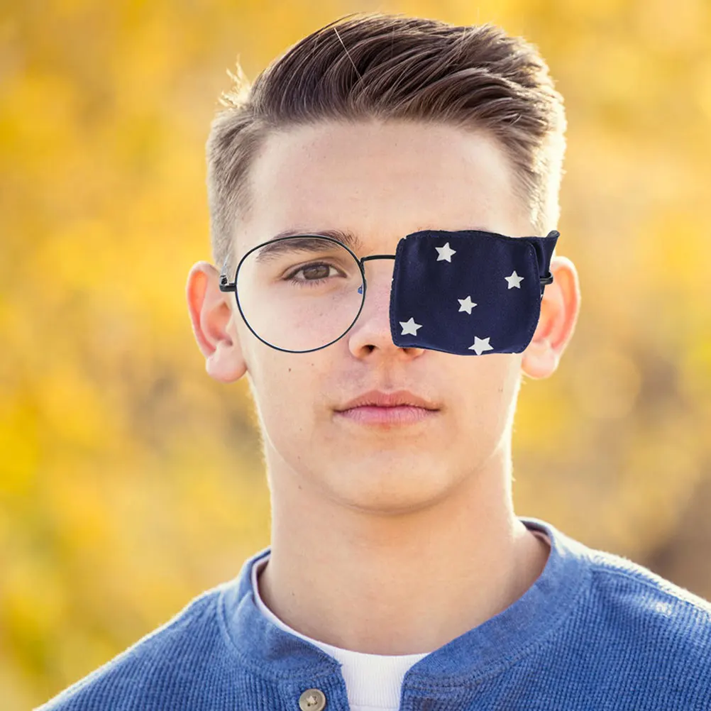 

2 Pcs Eye Patches for Kids Strabismus Cover Glasses Hood Shade Silk Comfortable Breathable Non Adhesive Amblyopia Correction