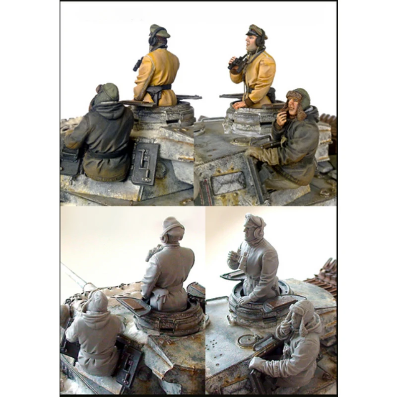 

Масштаб 1/35, литой под давлением фигурка из смолы, набор для сборки образцов Второй мировой войны (2 человека), Неокрашенная, бесплатная доста...