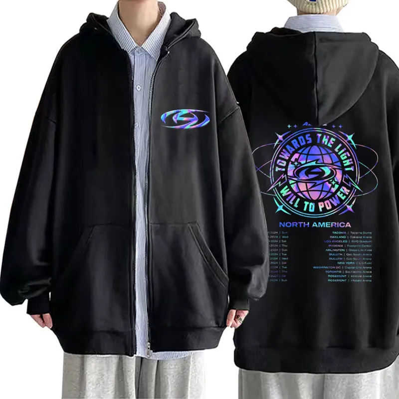 

Best Famous 2025 ATEEZ World Tour Towards The Light Will To Power Zipper Hoodie Men Women Korean Kpop Oversized Zip Up Hoodies