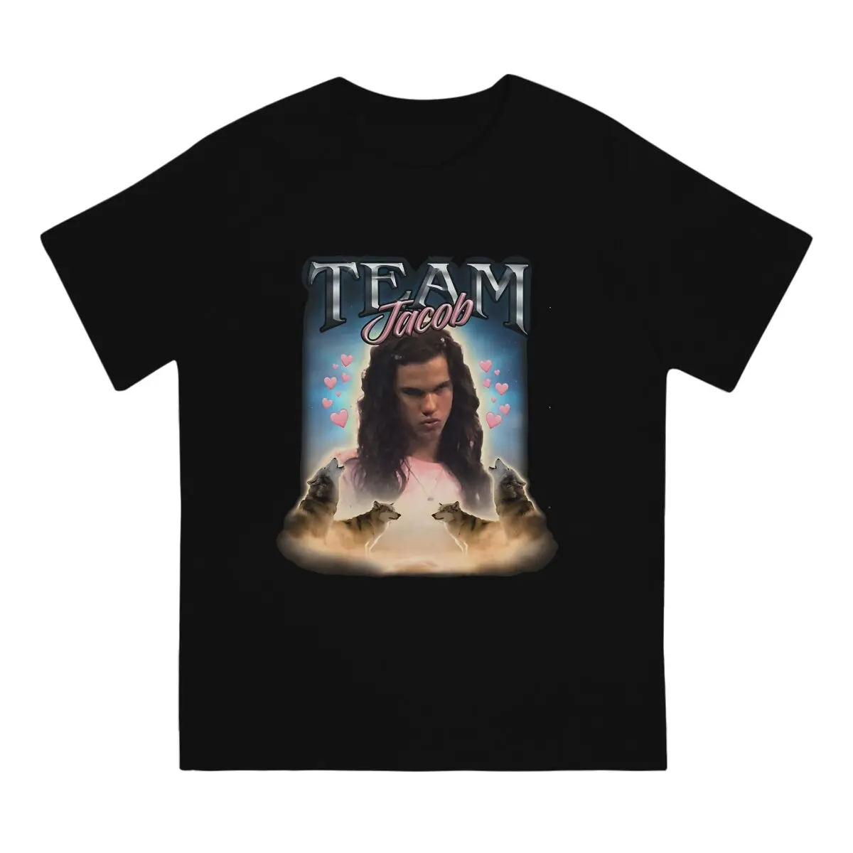 Team Jacob Twilight Cursed Men's T Shirt Twilight Novelty Tee Shirt Short Sleeve Round Neck T-Shirt Cotton Graphic Clothing