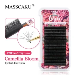 MASSCAKU Faux Mink Easy Fanning Eyelash Extension Auto Fast Bloom Flowering Pre-bonded Lashes Volume Mega Eyelashes Supplies