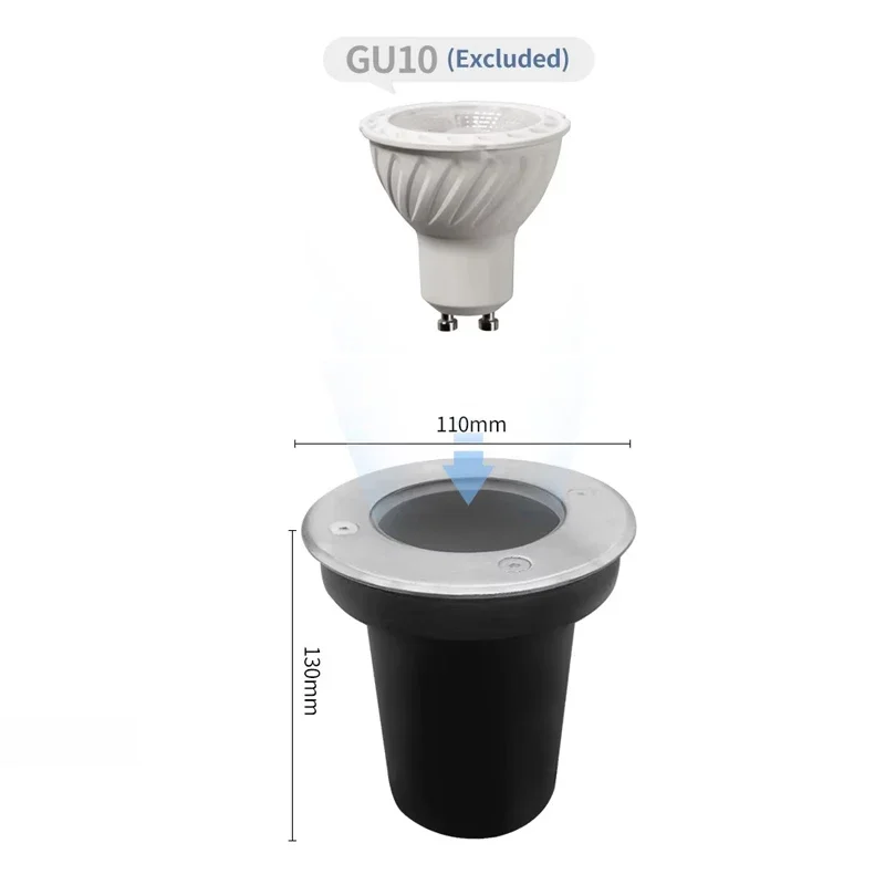 GU10 LED مصباح تحت الأرض مصباح أرضي في الهواء الطلق الأرض بقعة المشهد حديقة مسار دفن مصباح ل gu10 لمبة الغلاف #5