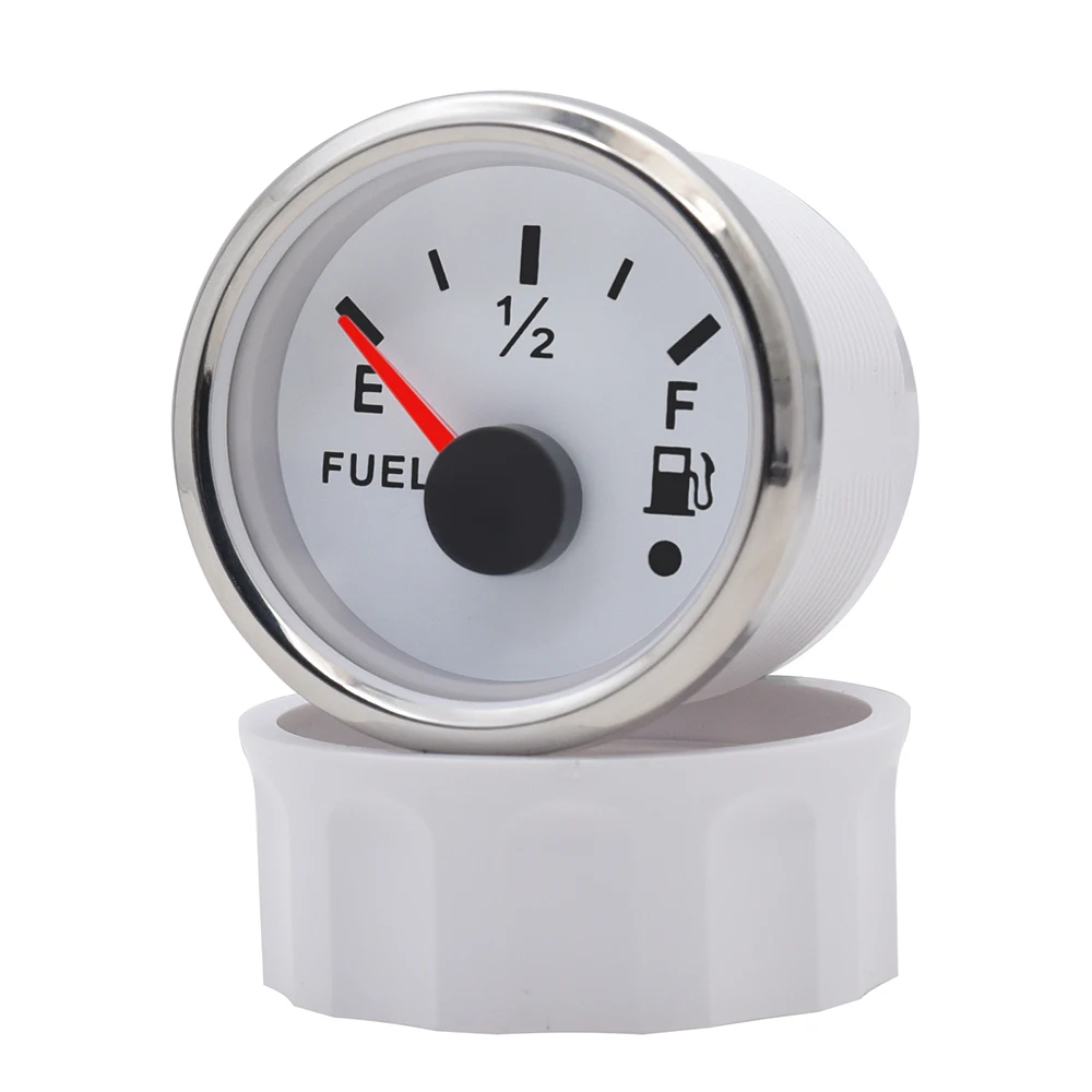 52MM Fuel Level Gauge 0-190 Ohm 7 LED Backlight With Alarm For Marine Car RV Camper Yacht Fuel Level Meter 12V/24V
