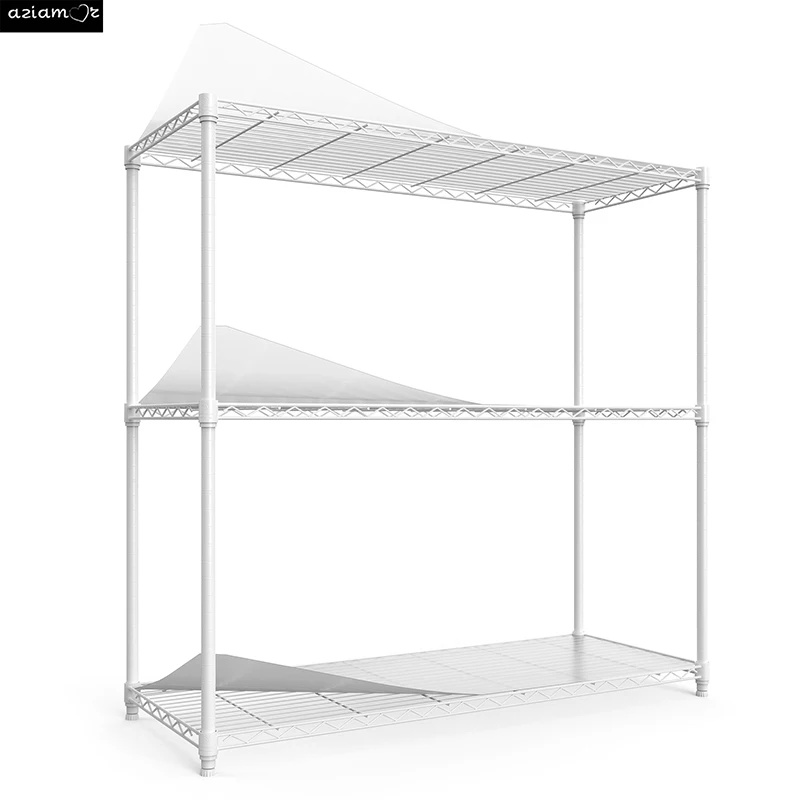 

3 Tier Wire Shelving Unit, 1050 LBS NSF Height Adjustable Metal Garage Storage Shelves, Heavy Duty Storage Wire Rack Metal Shelv